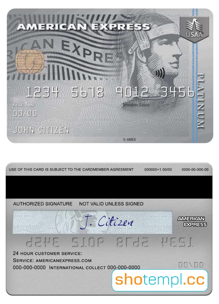 American Express Card PSD Template